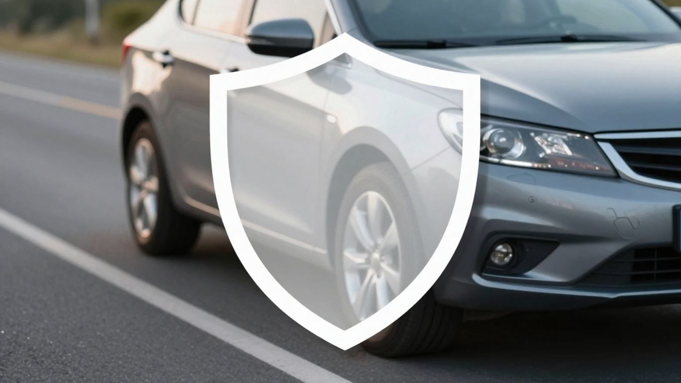 Car protected by a shield icon.
