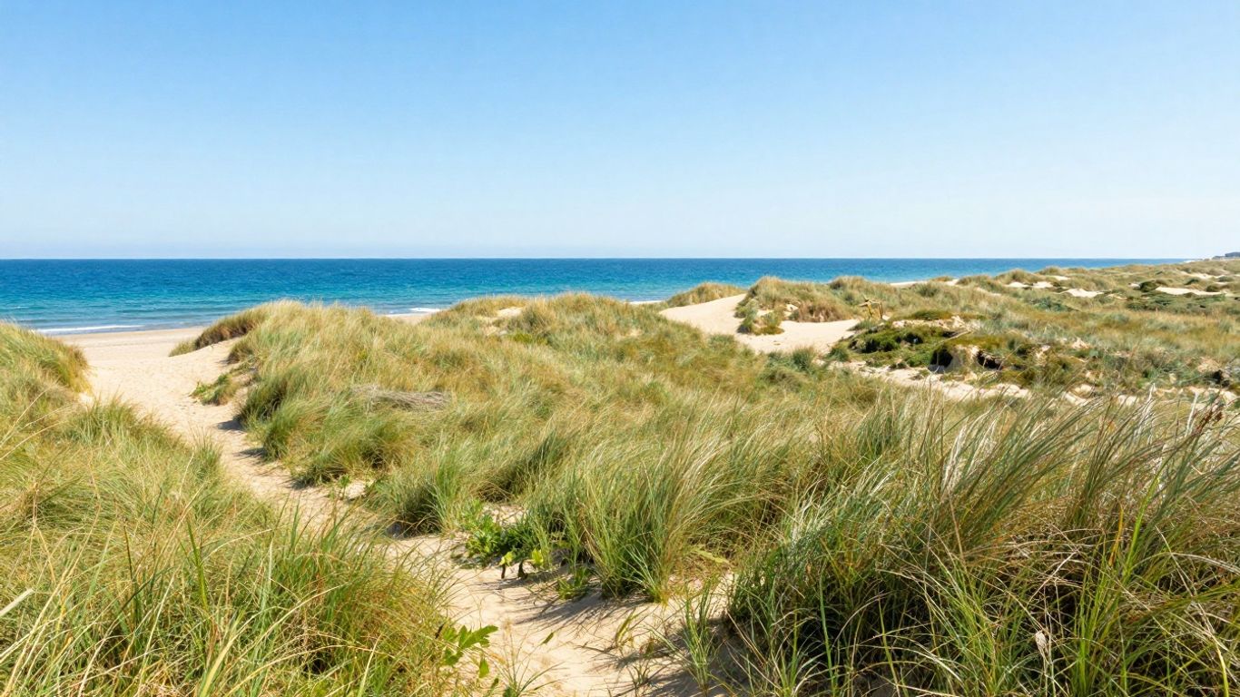 Coastal dunes and sea at Park Duinland Sint Maartenszee.
