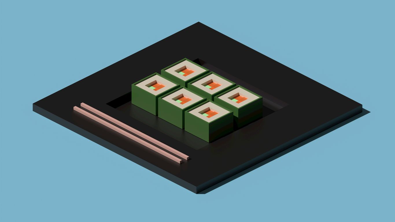 a square object with four squares on top of it