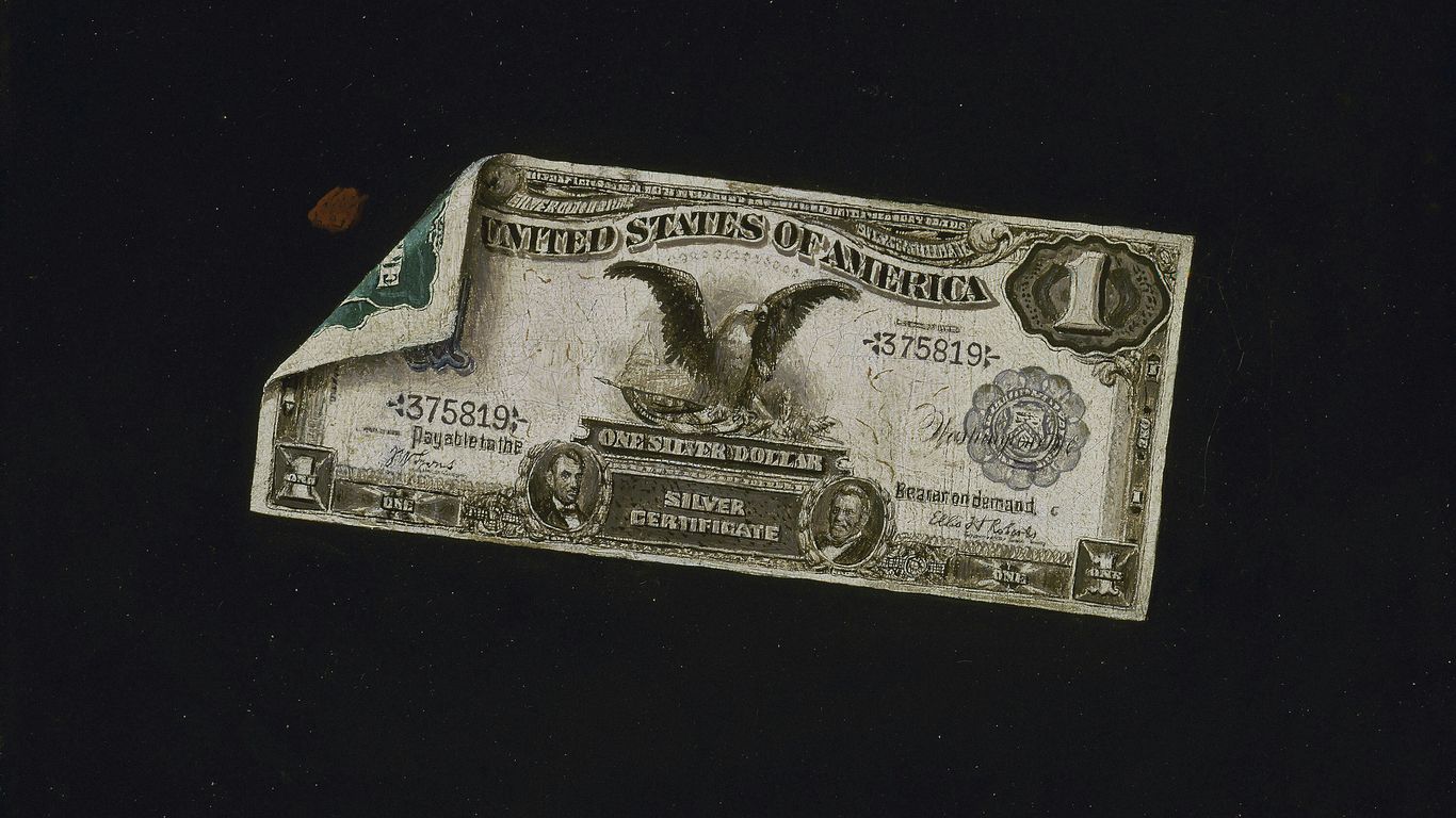 money falling from sky