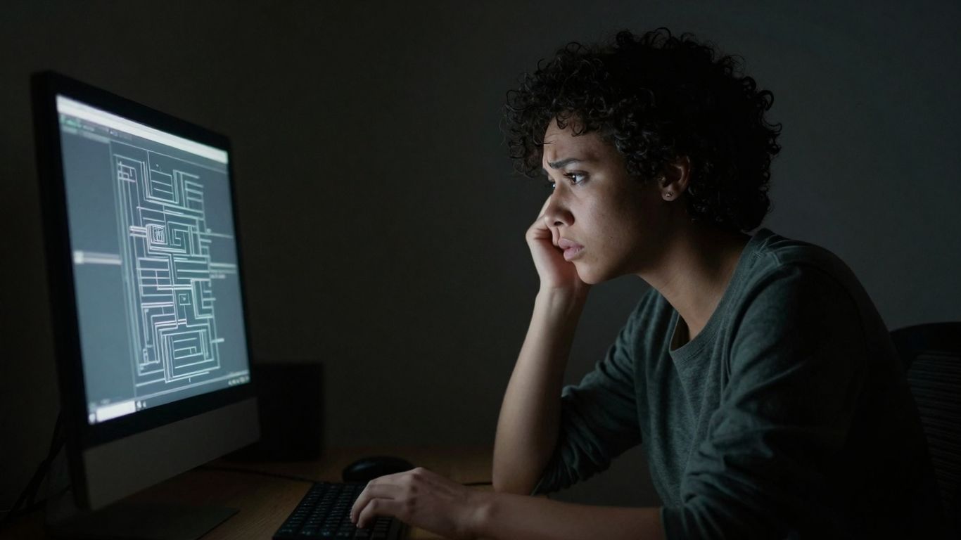 Business professional concerned about cybersecurity gaps