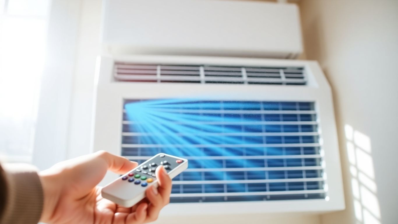 Climatiseur moderne avec air frais et lumière du soleil.