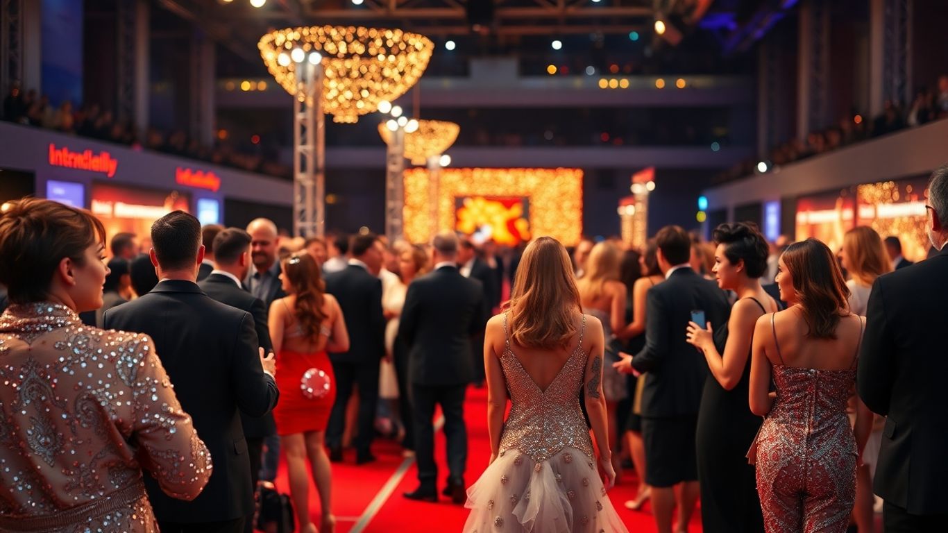 Vedete pe covorul roșu la un festival internațional.