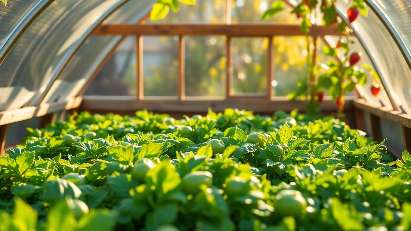 Kaltbeet mit frischem Gemüse im Herbstlicht