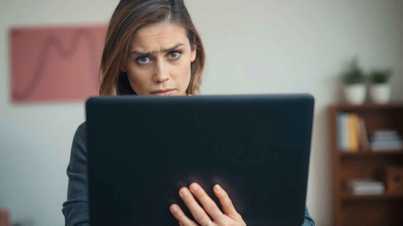 Person frustrated with laptop login screen