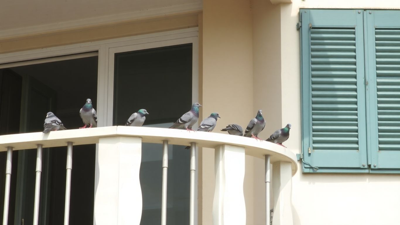 Pigeons sur un balcon à Cassis