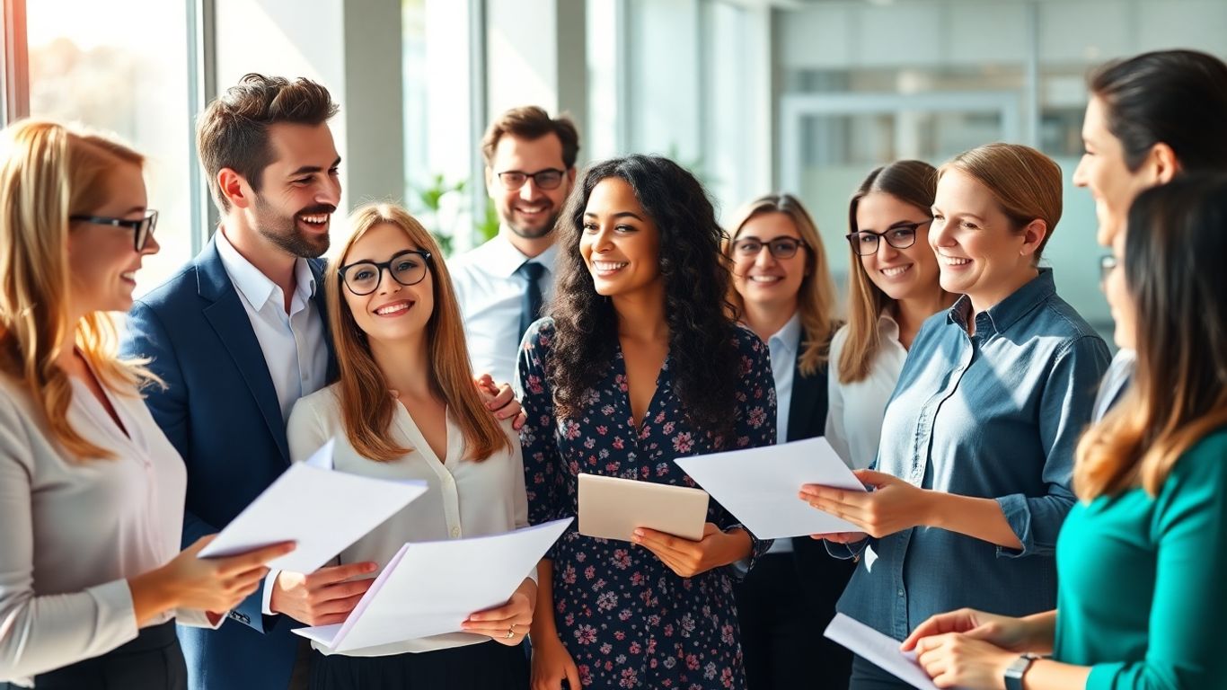 Diverse administrative professionals collaborating in an Australian office.