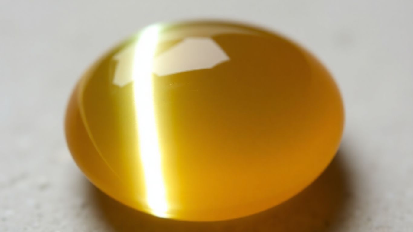 Chrysoberyl cat's eye gemstone with light band