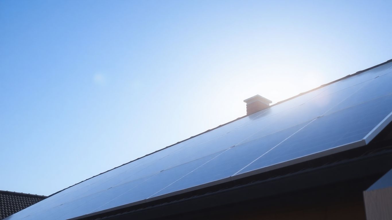 Panneaux solaires sur un toit ensoleillé