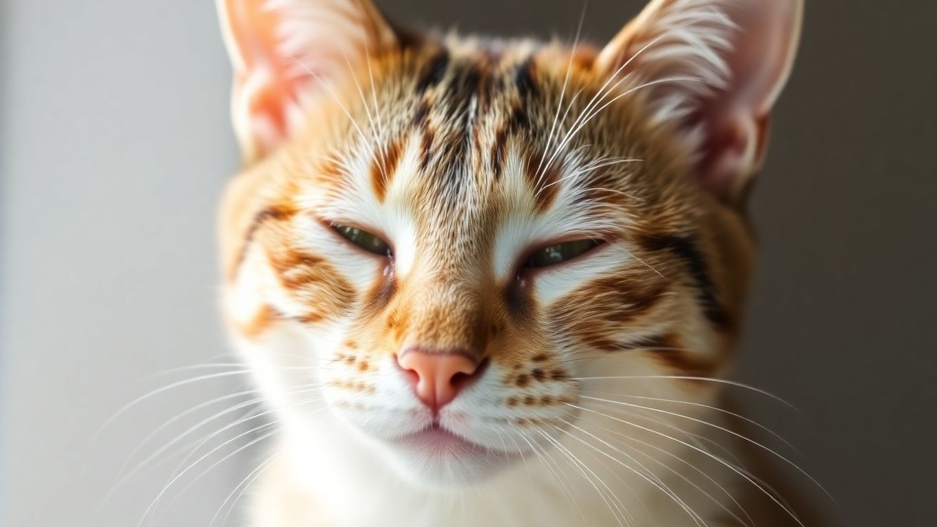 Cat slow blinking with eyes half-closed.