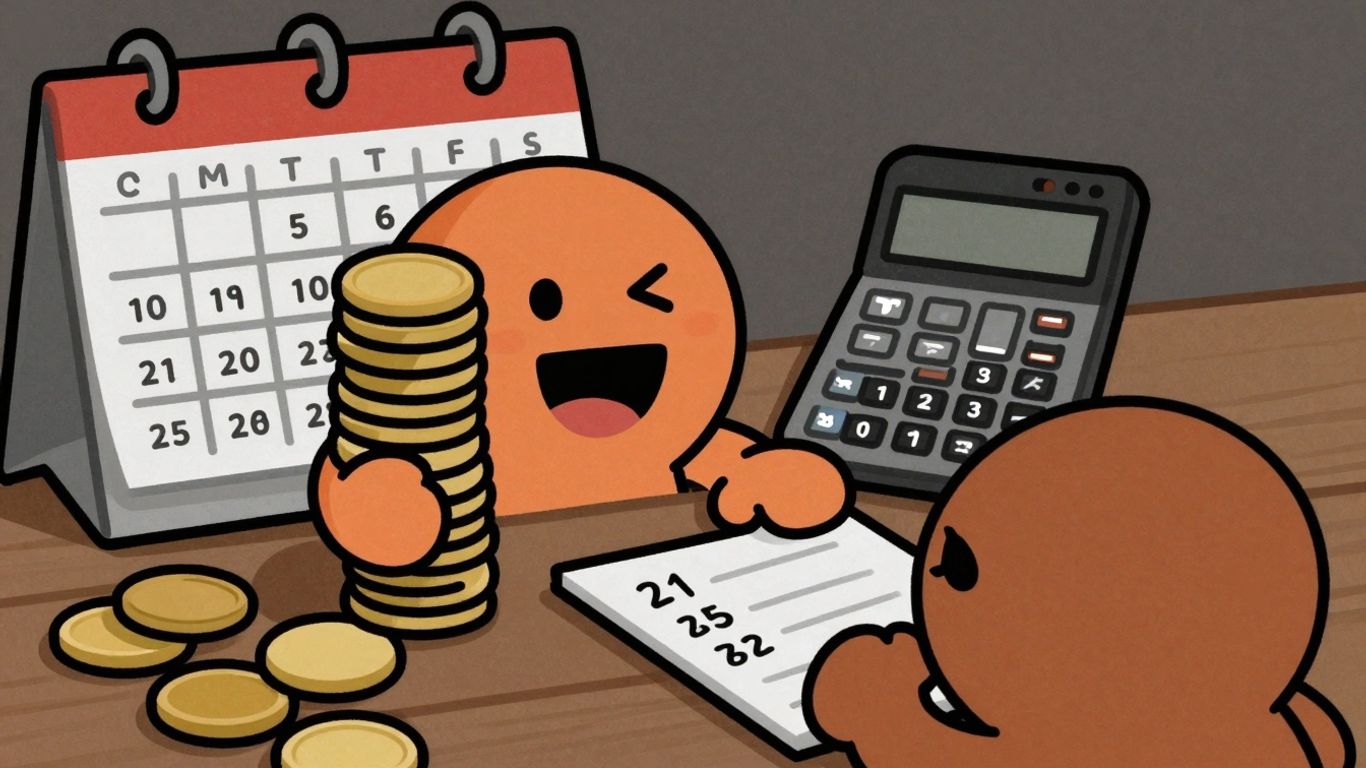 Cartoon characters discussing installment payments and finances.