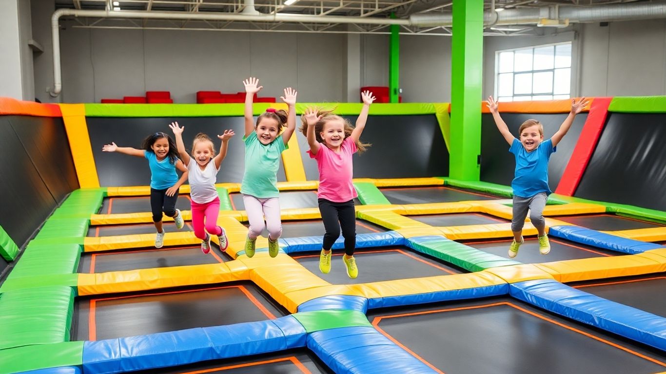 Kids jumping on trampolines at Flip Out Braybrook