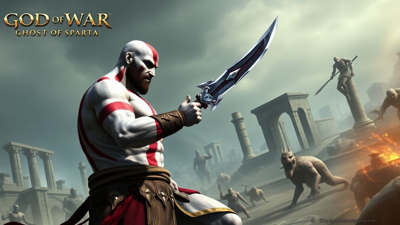Kratos in God of War: Ghost of Sparta on PSP