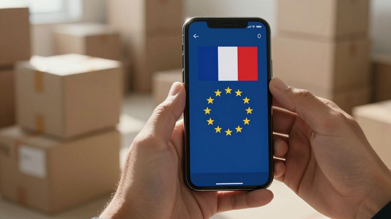 European VAT management on a smartphone screen.