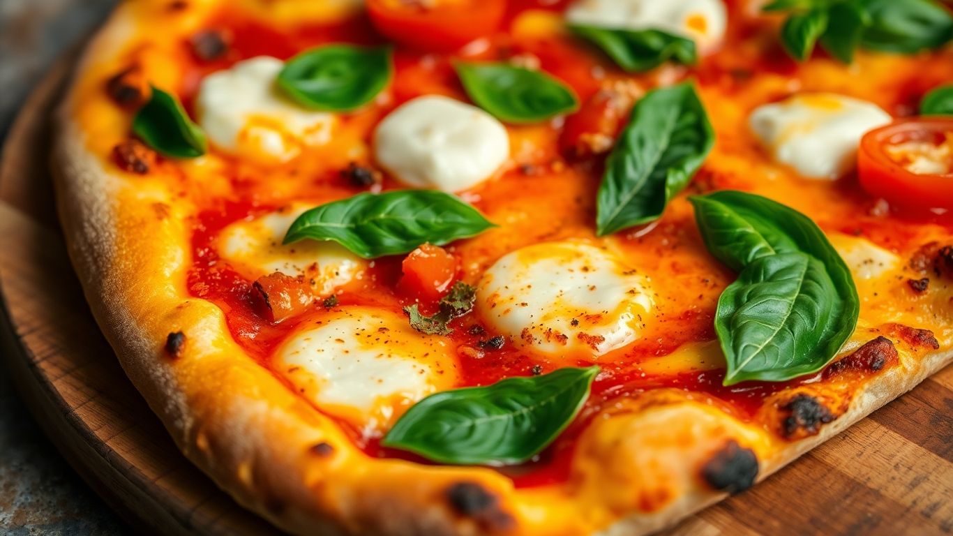 O felie de pizza delicioasă cu topping proaspăt.