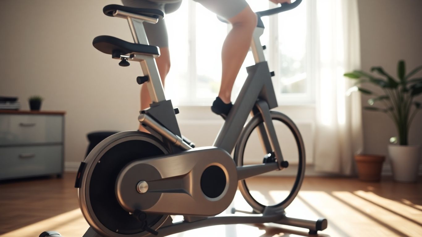 Bicicleta ergométrica em ambiente doméstico