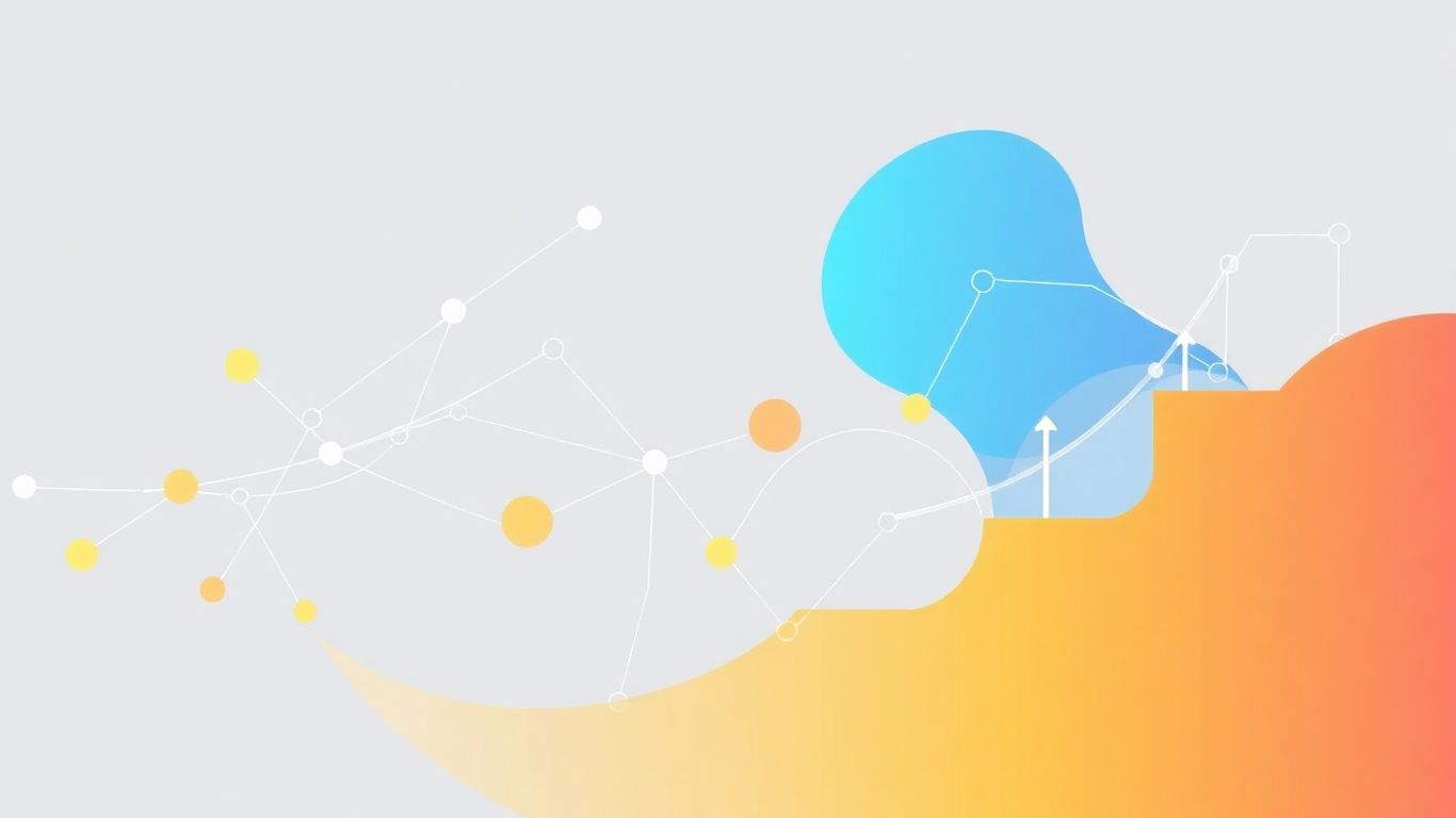 Infographic of interconnected digital networks and business growth.
