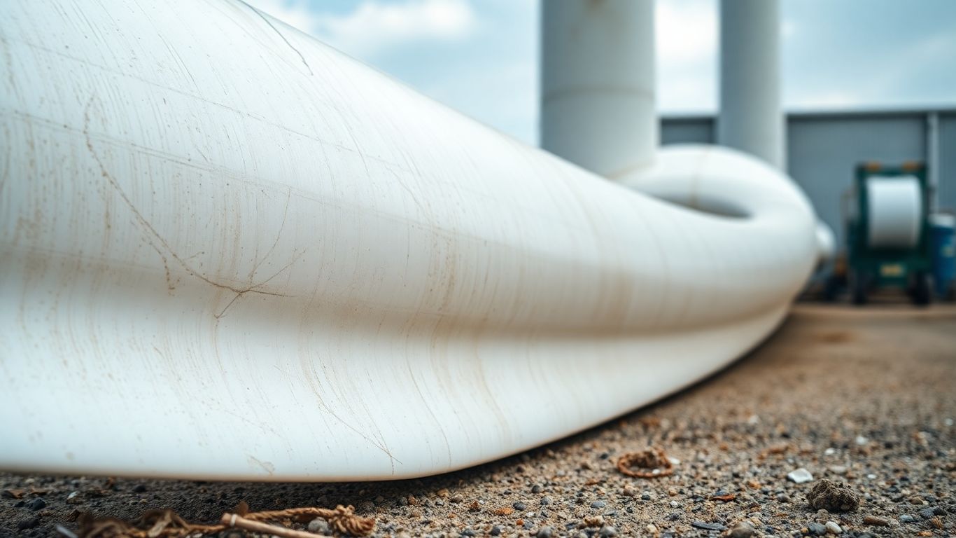 Pala de turbina eólica al final de su vida útil