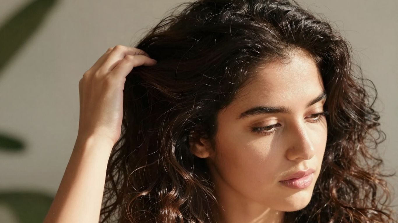 Mulher com cabelo saudável e couro cabeludo revitalizado.