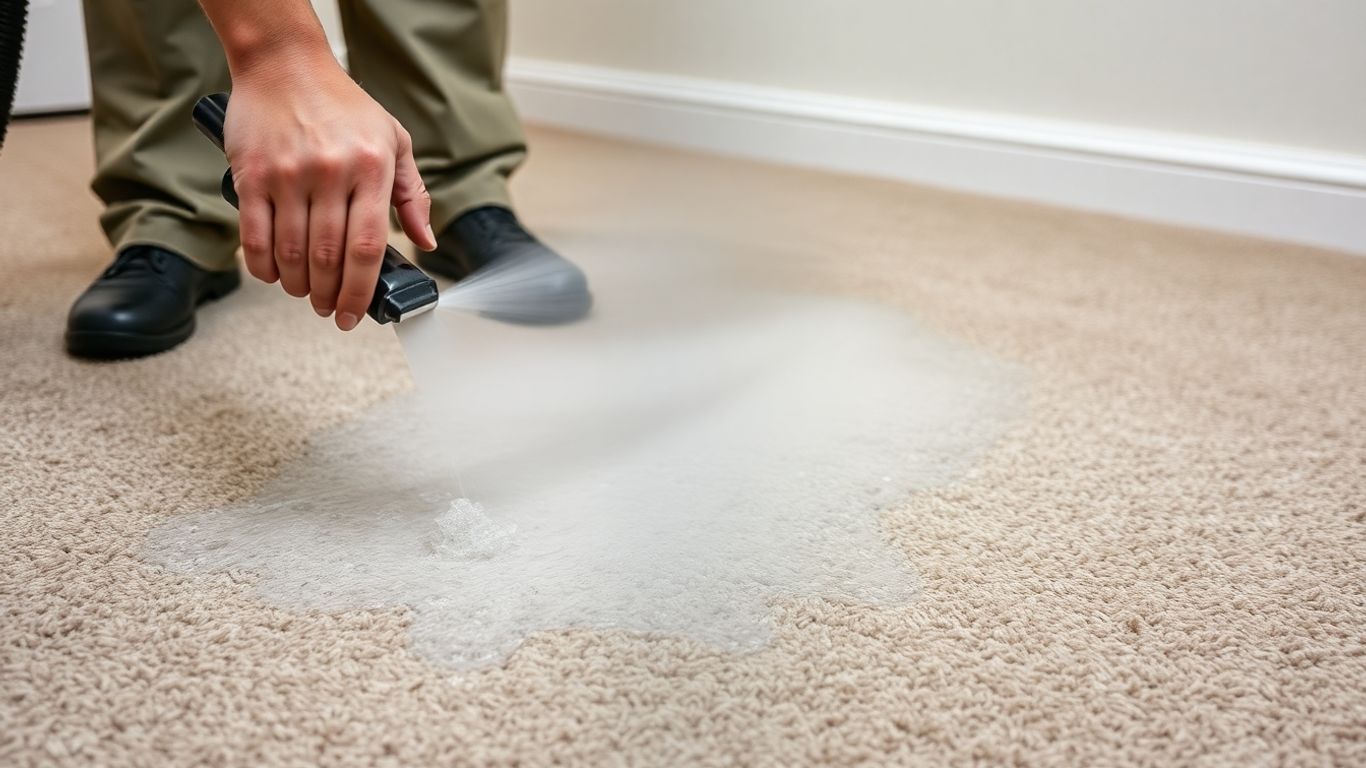 Carpet cleaner removing water after flooding.