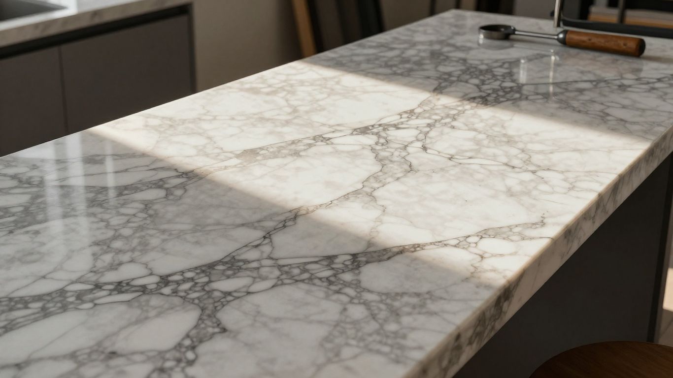Premium marble countertop with Italian craftsmanship details.