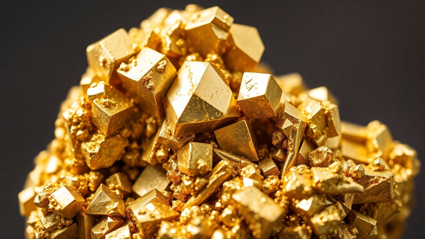 Golden pyrite mineral specimen with cubic crystal structure.