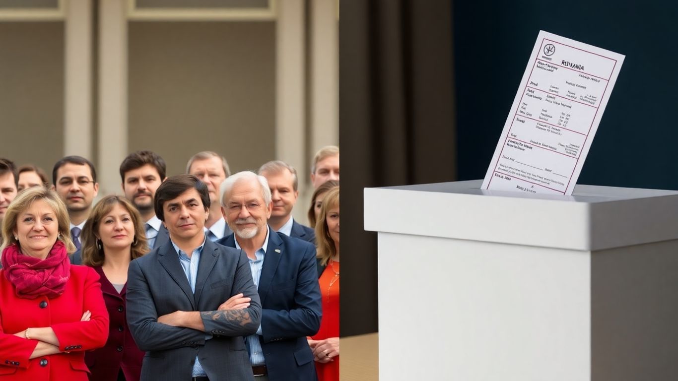 Politicieni români și urnă de vot.