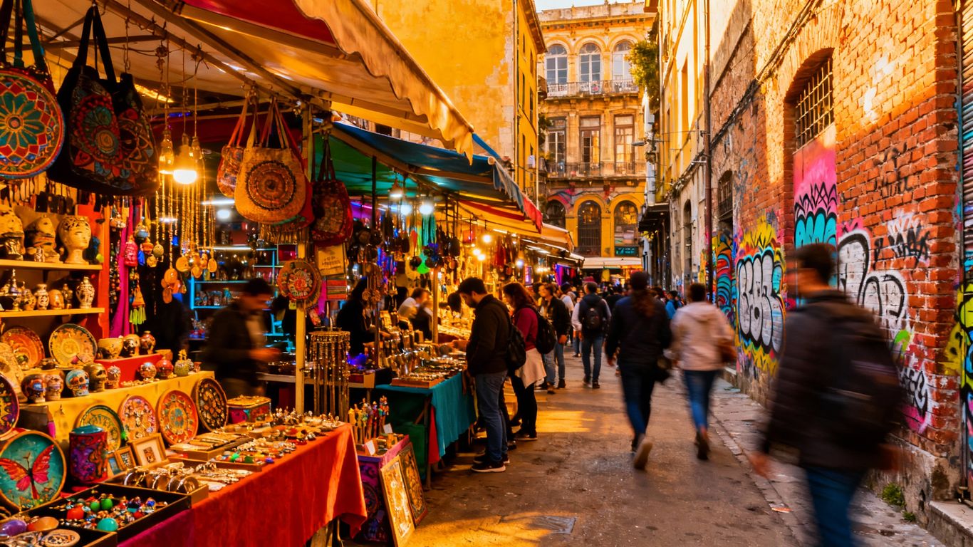 Camden Market stalls and crowds in London.