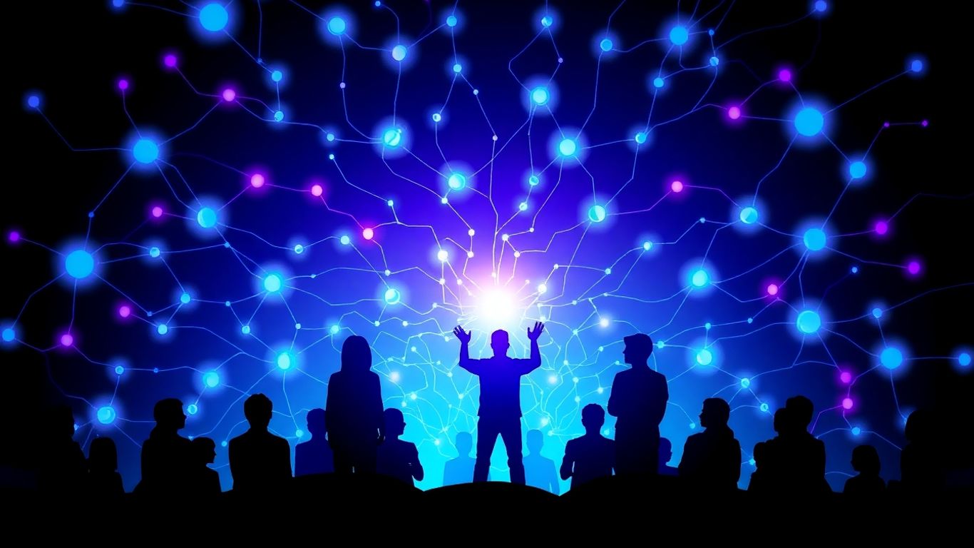 AI course certificate infographic with neural networks.