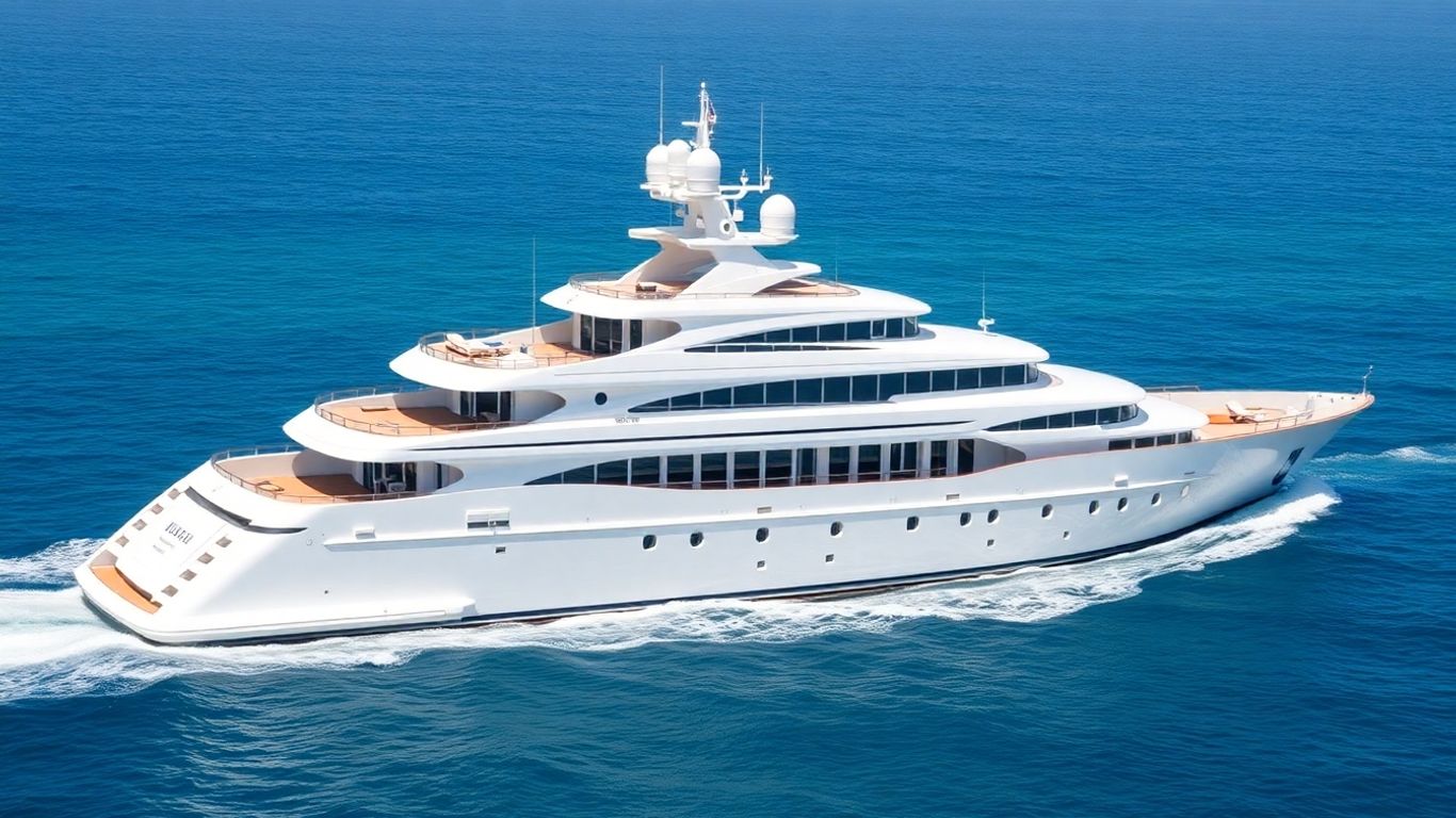 Massive Eclipse II yacht sailing on the ocean.
