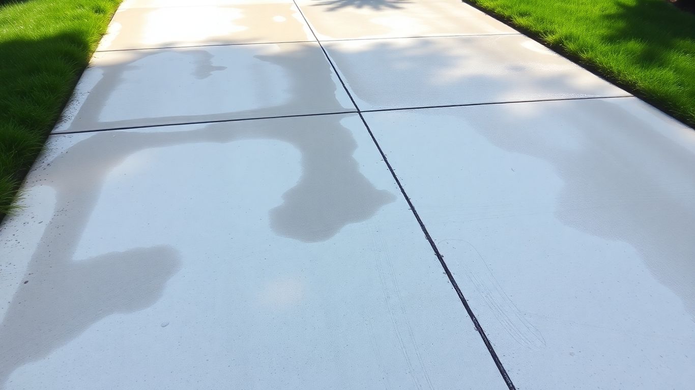 Limpiar la superficie del camino de entrada después de una limpieza profesional.