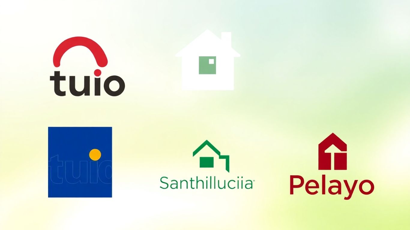 Logos de Tuio, Santalucía y Pelayo.
