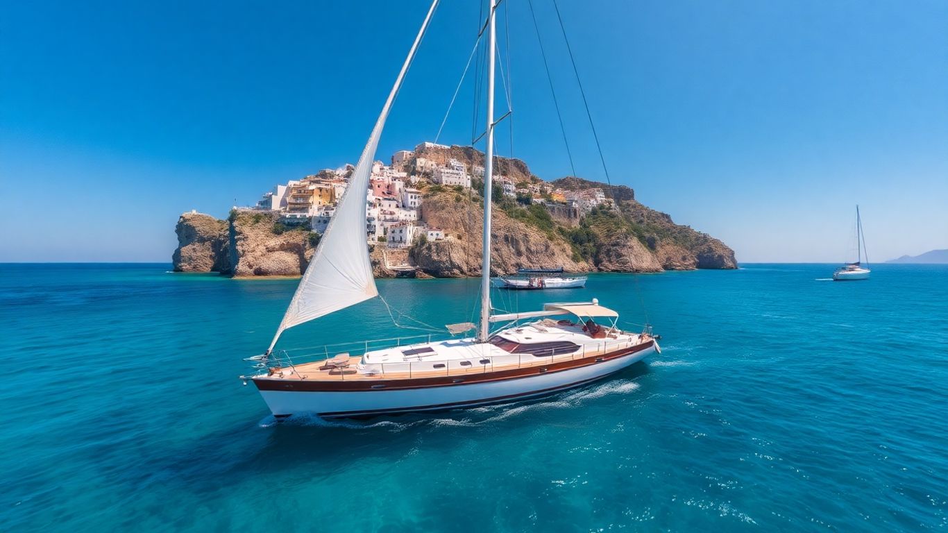 Sailing yacht in Greek Islands