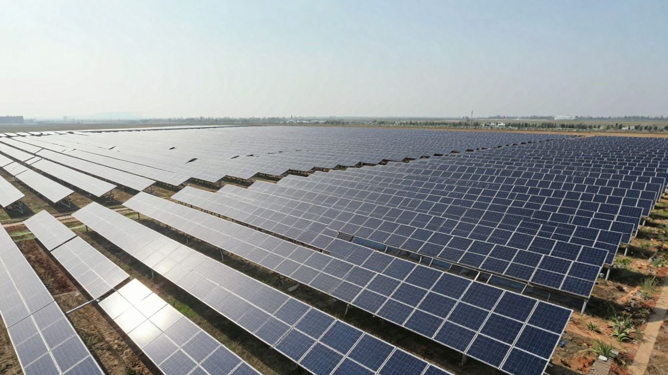 Panneaux solaires d'une centrale photovoltaïque