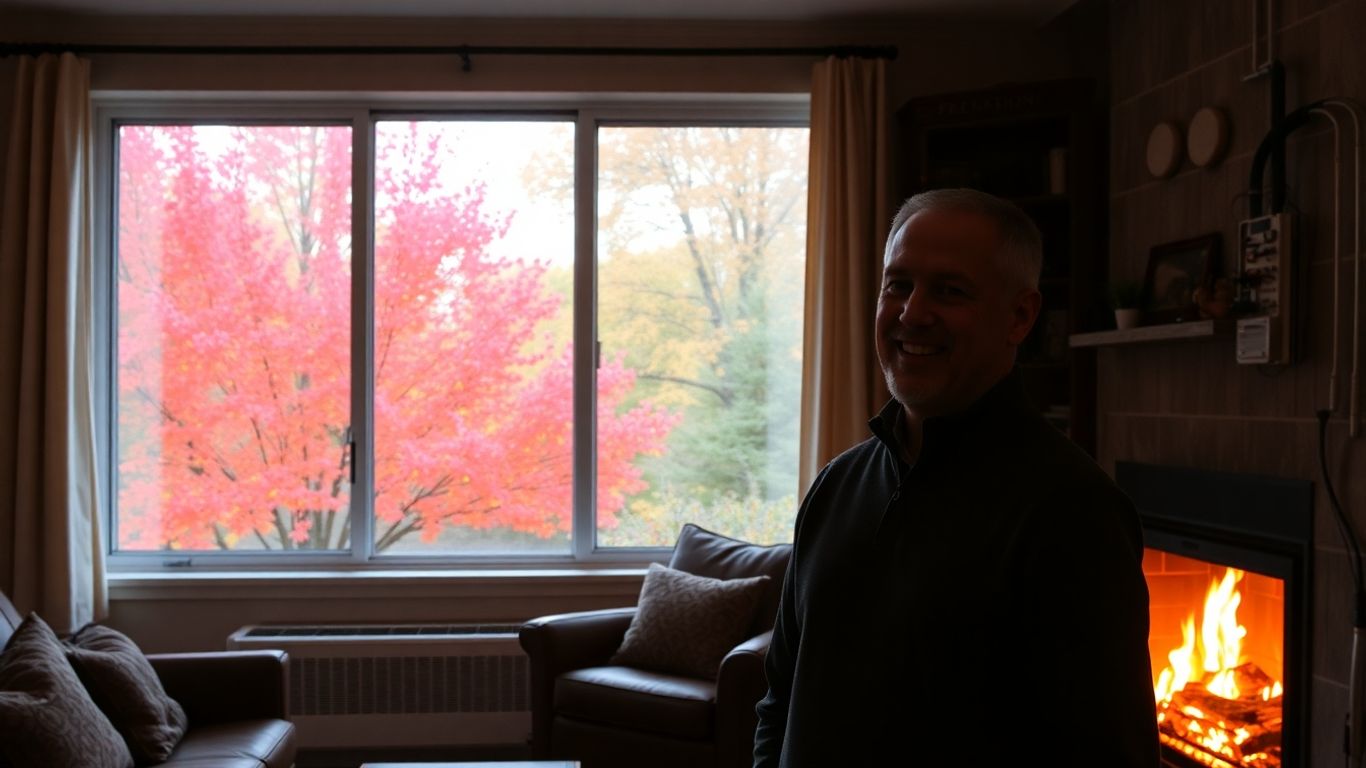 Homeowner near electrical panel during fall