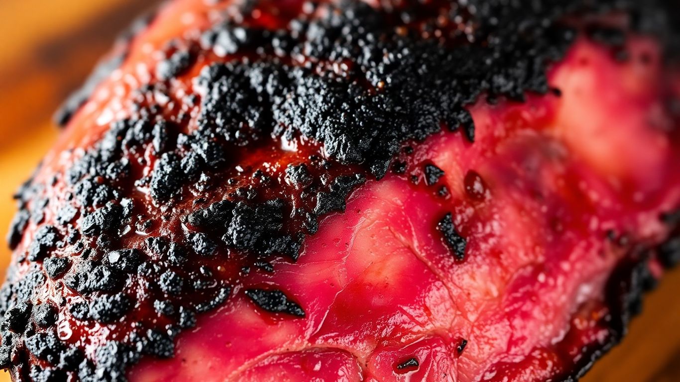 Smoked brisket with a distinct pink smoke ring.