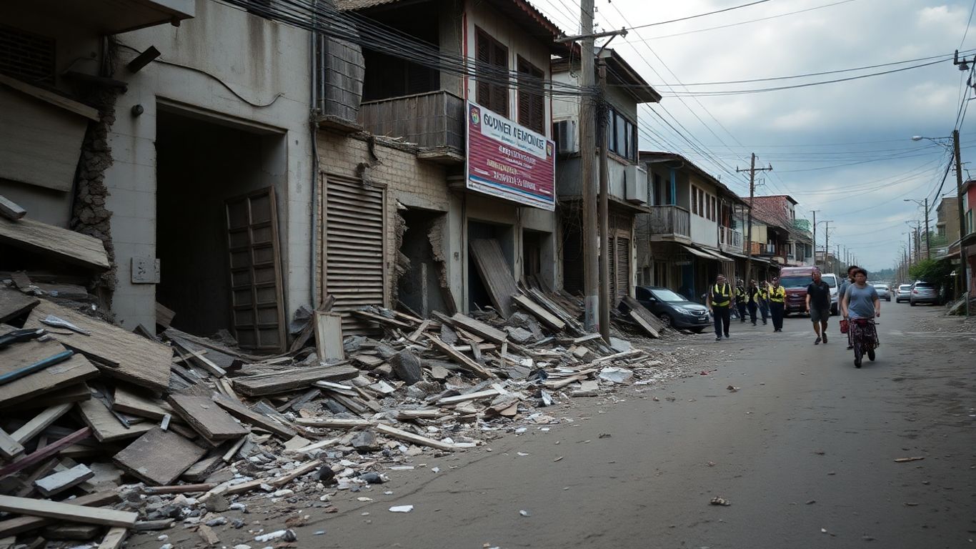Destruction après un séisme aux Philippines