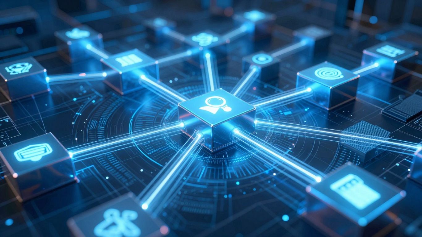 Blockchain network connecting advertising data streams.