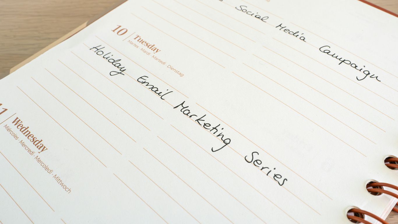 a book with writing on it sitting on a table