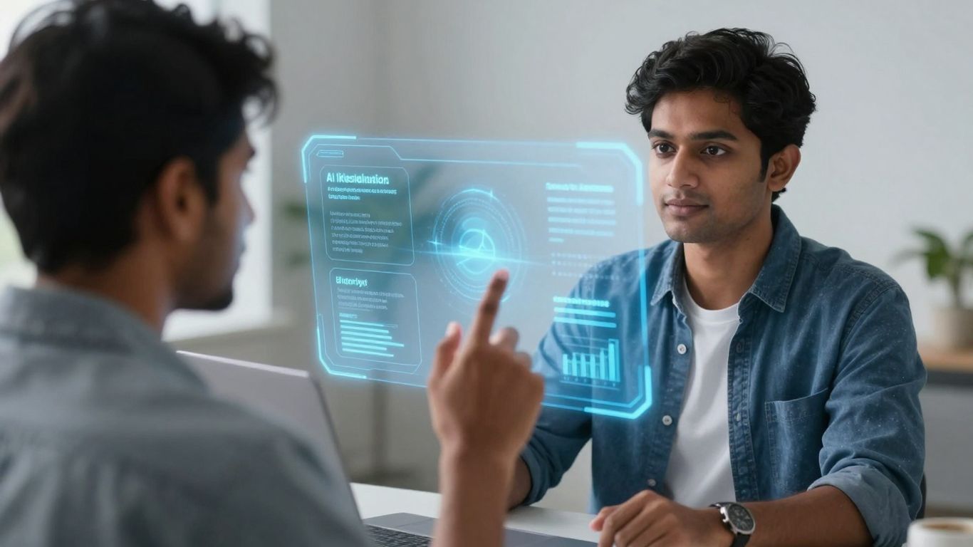 AI asistent pomaže osobi u svakodnevnom životu.