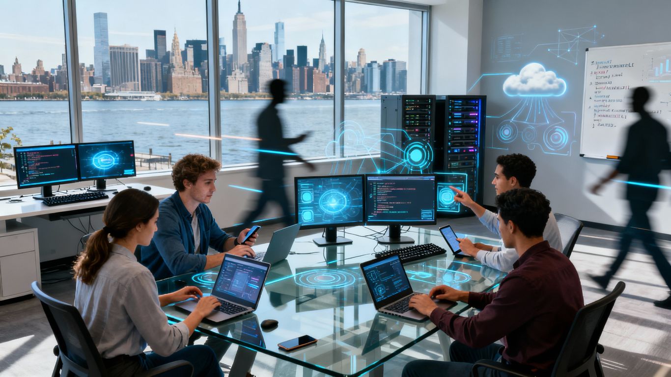 IT team collaborating in New Jersey office setting