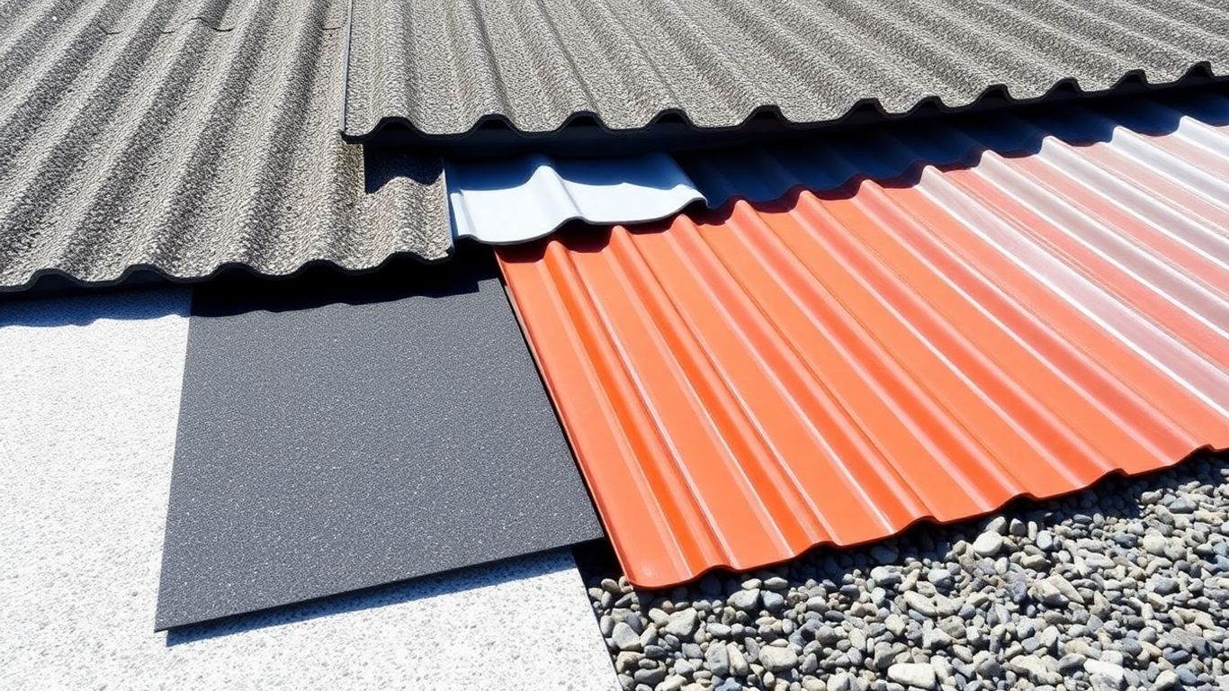 Various commercial roofing materials and systems side-by-side.