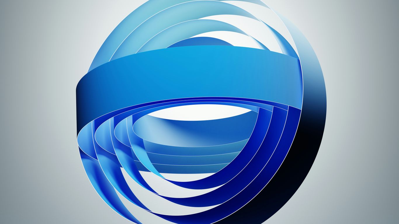 Abstract blue sphere with layered ribbons