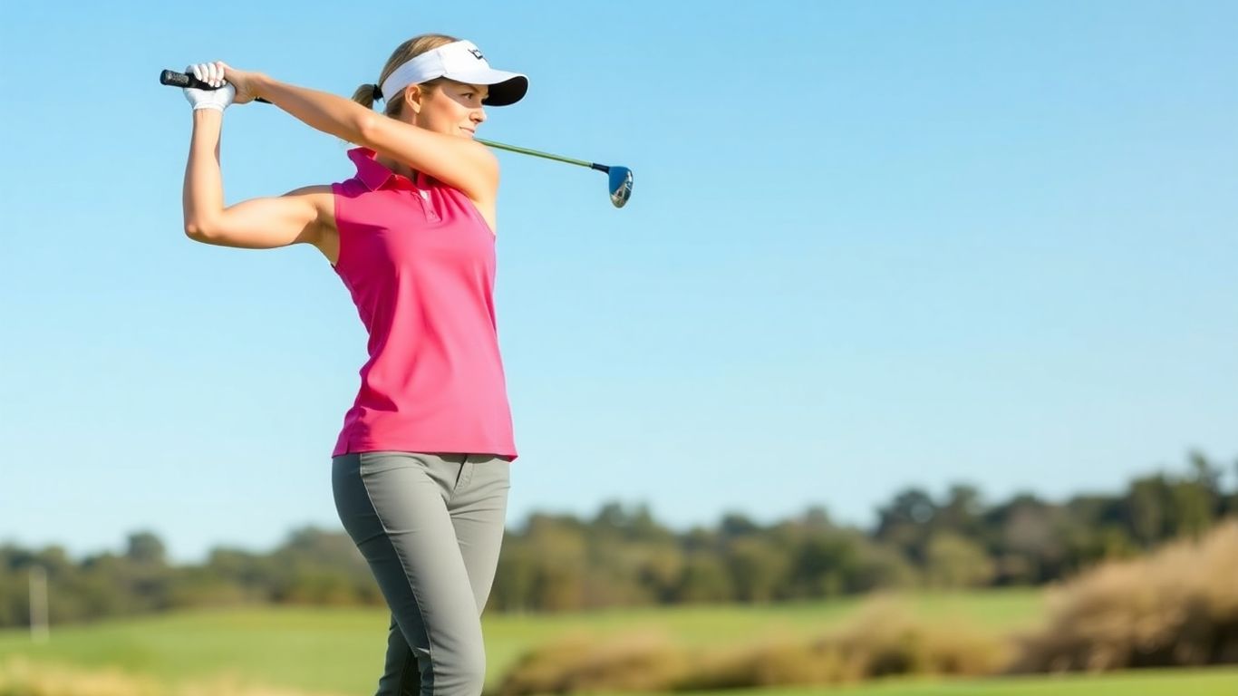 Woman golfer in Bad Birdie Blade Sleeveless Polo Shirt