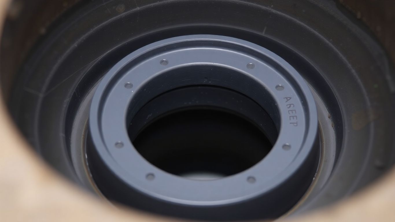 Close-up of a clean, intact well seal.