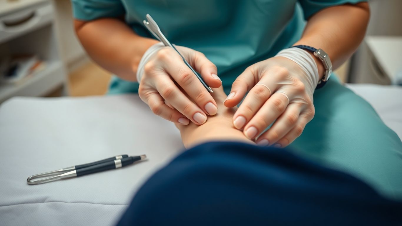 Professional foot care with clean tools.