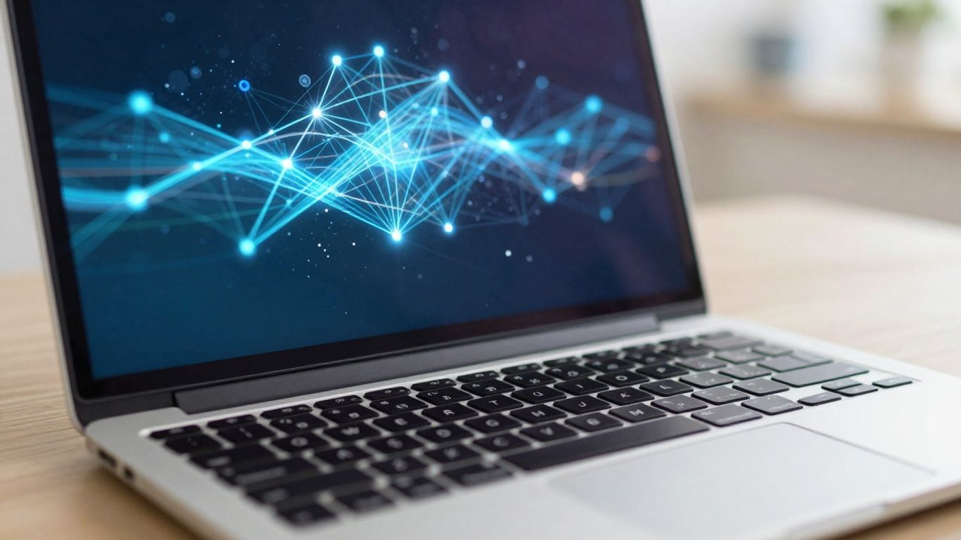 Interface IA moderne sur un écran d'ordinateur