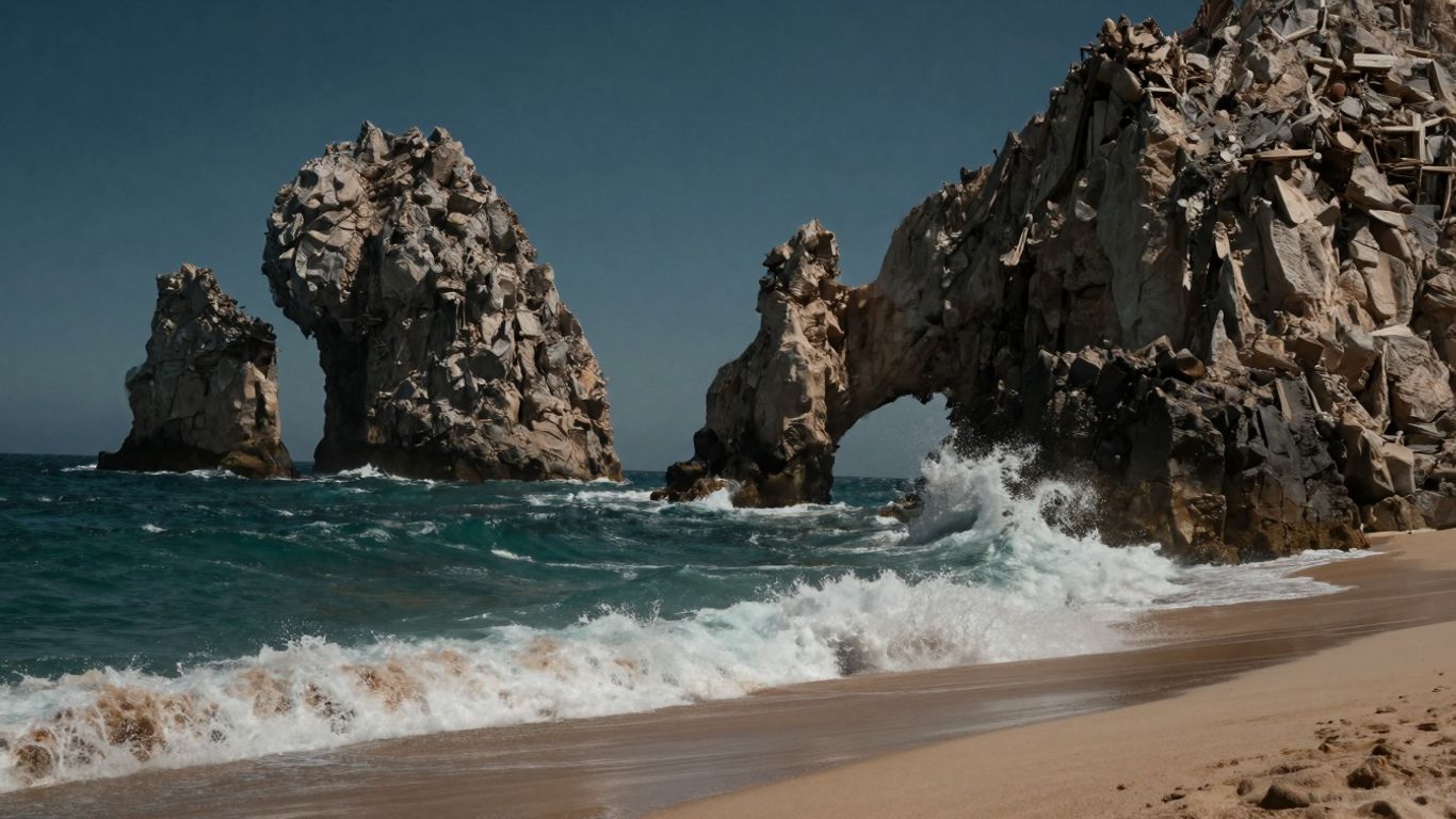 Waves crashing on Divorce Beach, Cabo San Lucas, Mexico.