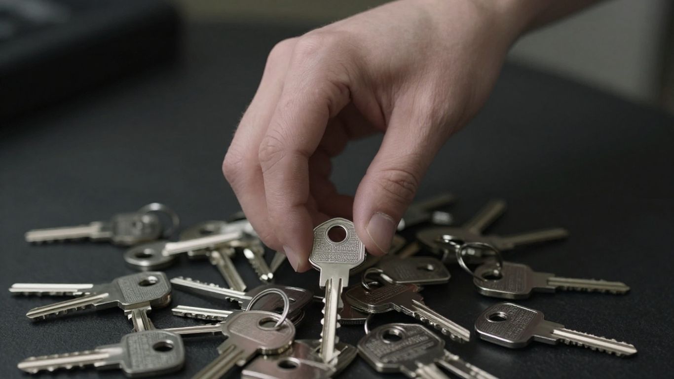 Hand selecting one key from many.