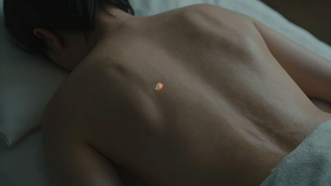 Advanced pain relief implant in a person's back.